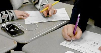 students writing